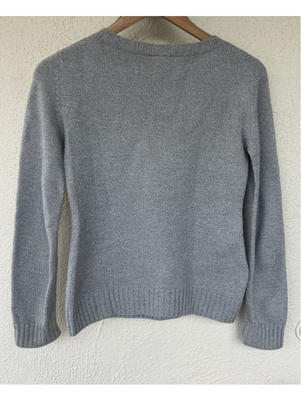 VTG Lacoste Gray Wool Blend Henley Sweater Buttons Women’s Size XS Prep Academia - Picture 5 of 8